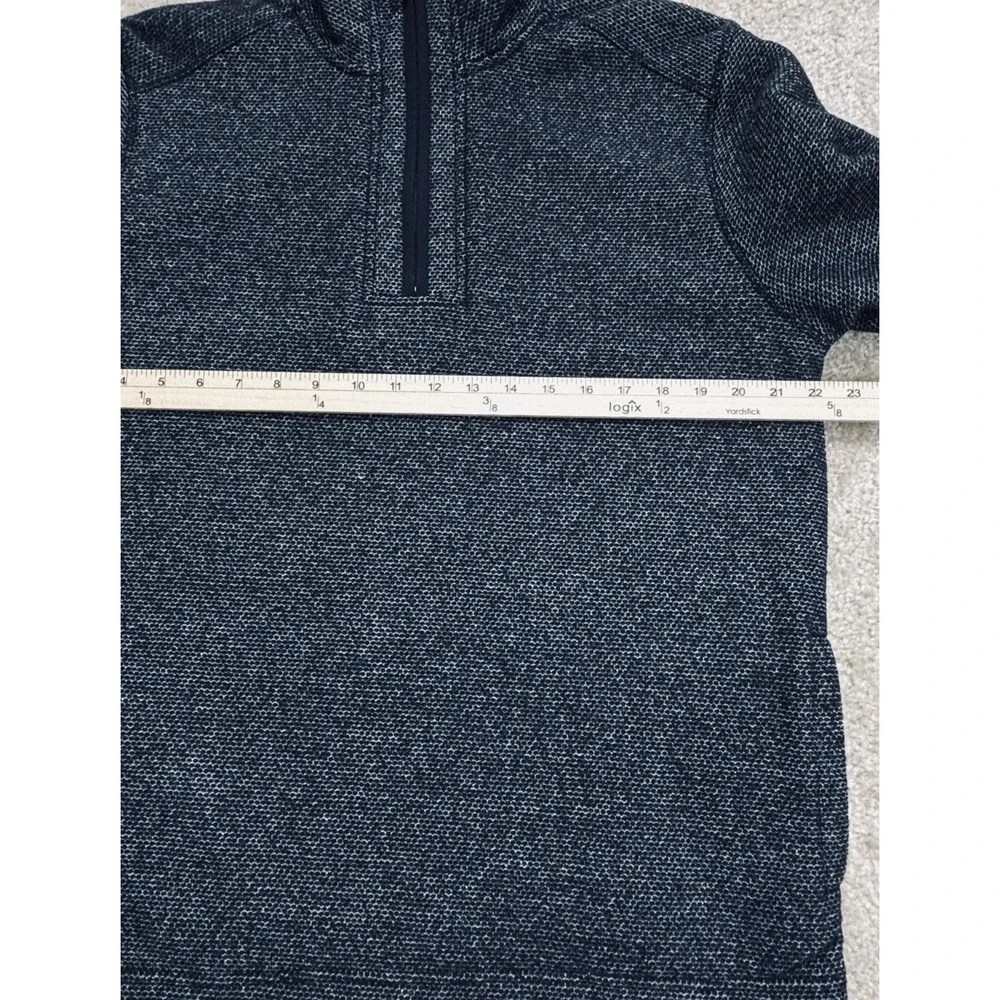 Orvis Brighton Mens Medium Sherpa Fleece Lined Quarter Zip Pullover Sweater Gray